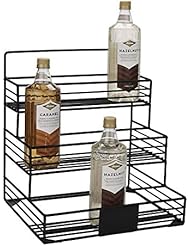 Mind Reader IRSYR12-BLK Iron, Wire Compartment Organizer, Storage for Syrup, Wine, Dressing, Black-12 Capacity, One Size 12 Bottle Holder
