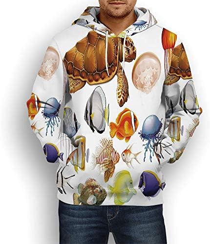 Coaballa 3D Print,Aqua,Hoodies for Men
