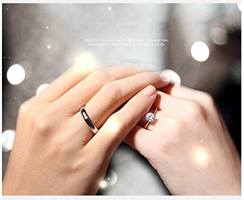 unnati creation sterling platinum plated couple ring for boy & girls