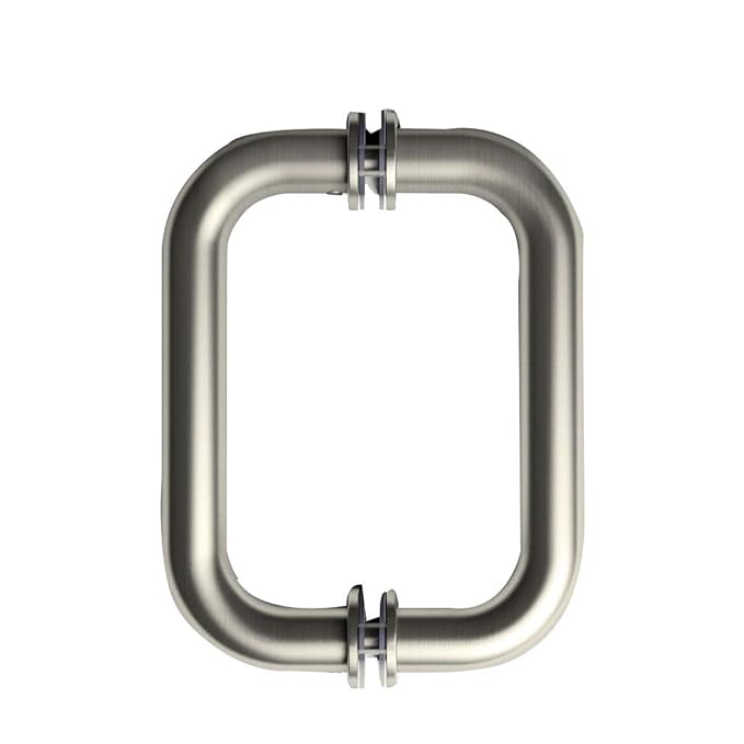 ELEGANT Brushed Nickel Frameless Shower Door Pull Handle, Back to Back