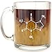 Caffeine Molecule - Glass Coffee Mug - Makes a Great Gift Under $15 for Science Buffs!