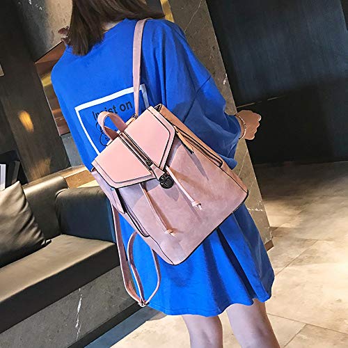 Clearance Sales!! ZOMUSAR Women Backpack Purse PU Leather Convertible Ladies Rucksack Zipper Pocket Crossbody Shoulder Bag (Pink)