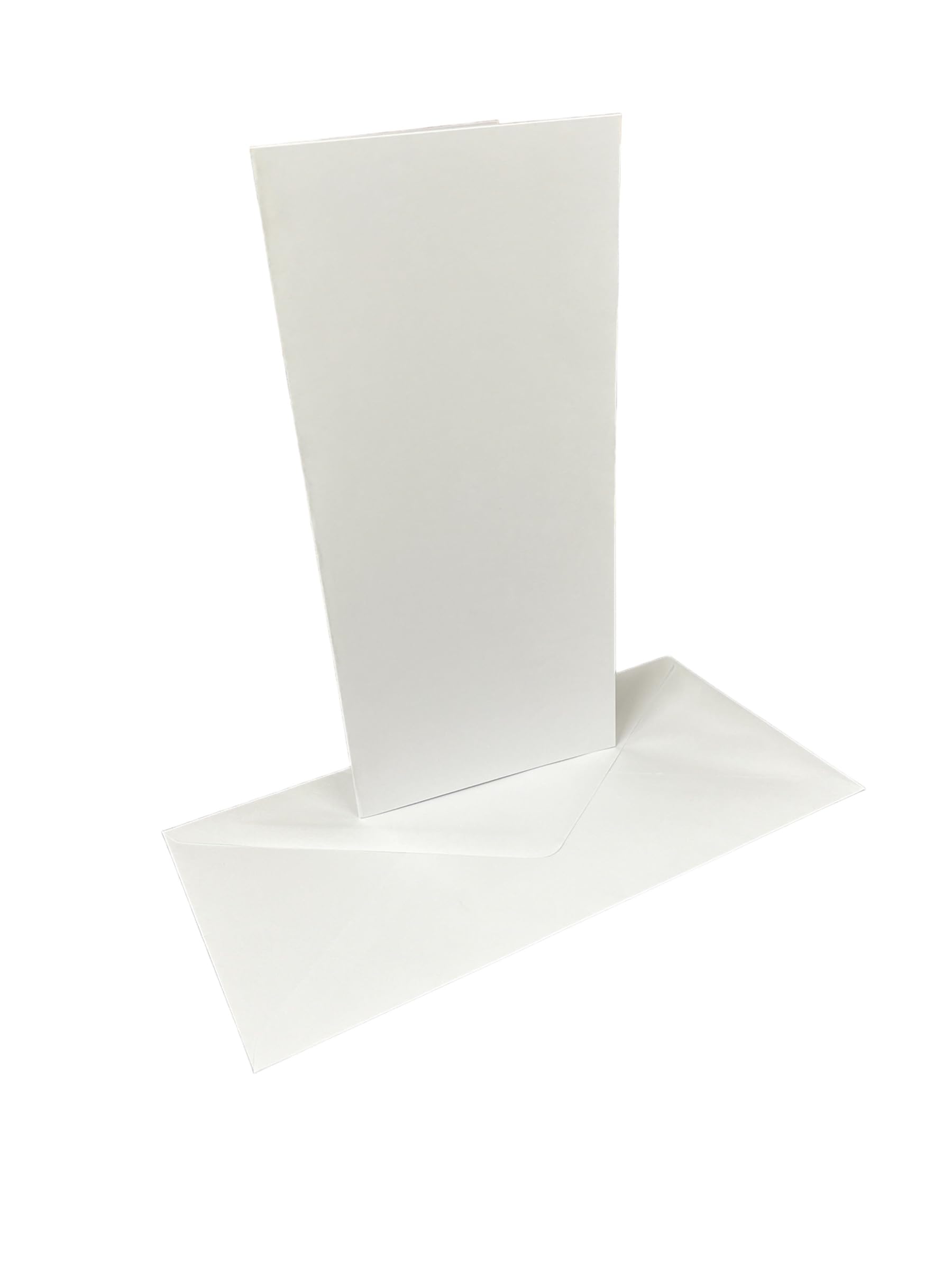 DJP DL Creased Blank White Smooth Cards & DL Envelopes - Pack of 50