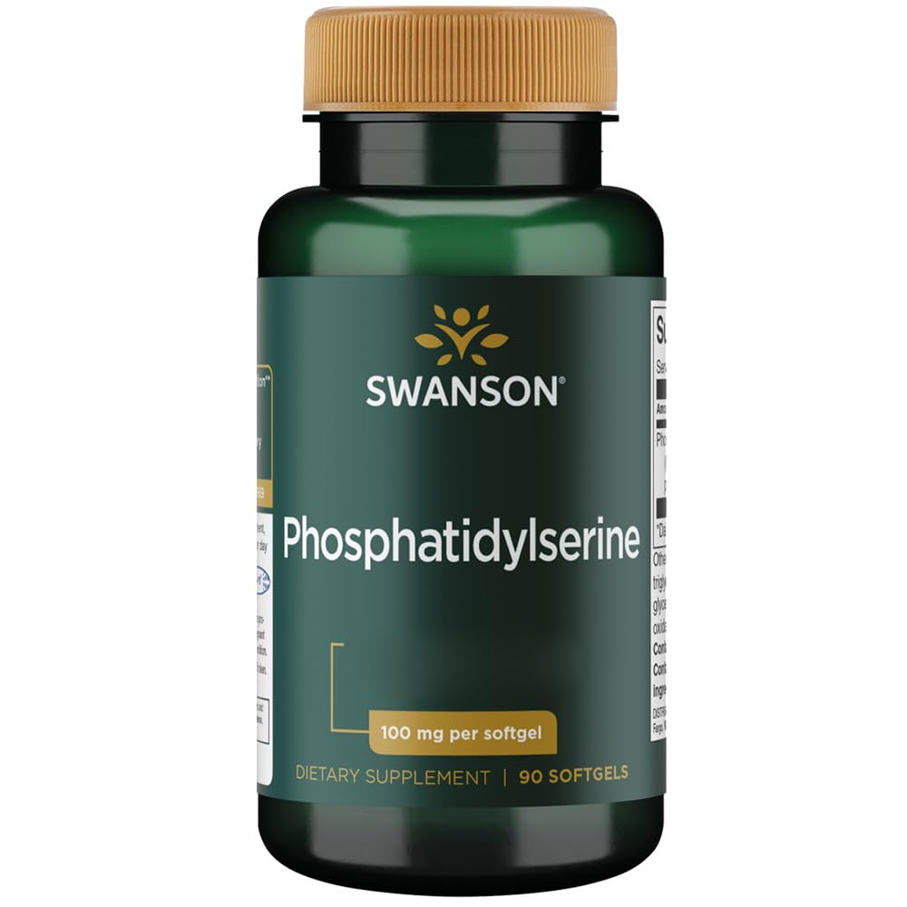 Swanson Phosphatidylserine, 300mg per Daily Strength, 90 softgels, High Strength, Lab Tested, Gluten Free, Non GMO