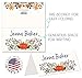 Koko Paper Co Thanksgiving Table Place Cards with Pumpkin and Fall Leaves | 50 Tent Style Dinner Setting Name Cards | Designed and Made in the U.S.A.
