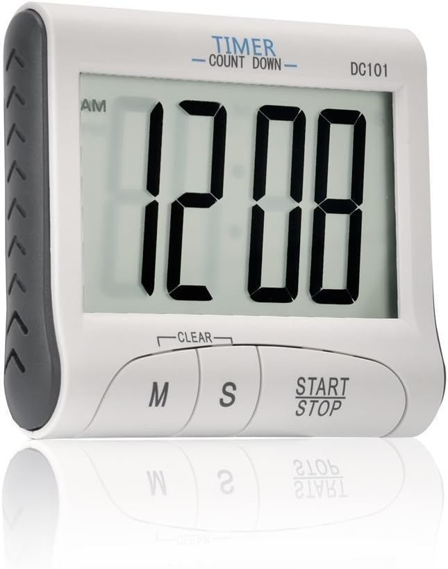 Soraco Digital Kitchen Cooking Timer with Large Display Screen, Loud Sounding Alarm, Strong Magnetic Backing, Retractable Stand