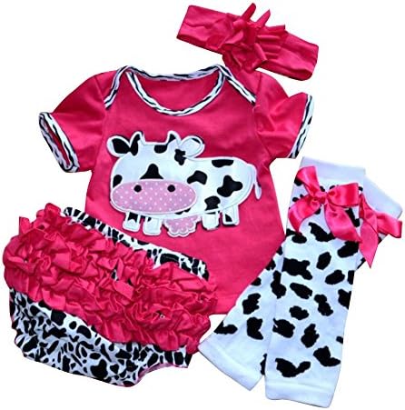 DanDe Baby's Girl 4 pieces Infant Outfits Birthday Sets for 12-18M