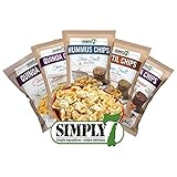 Simply 7 Chips Variety Pack Of 24 Bags 6 Flavors All Natural Gluten Free High Fiber Vegan No Preservatives Certified Kosher Includes Chips Recipes Booklet By Custom Varietea (Snack Size) (24 Pack)