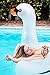 Jumbo Inflatable Pearlized Translucent Giant Swan Floatie Ride On 75 Inches