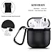 Airpods Accessories – Derhom Airpods Silicone Case Cover | Airpods Watch Band Holder | Headphone Accessories Bag[Include Anti-lost Strap/Keychain/ Ear Hooks] for Apple Airpod (Black)thumb 1