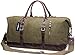 IBLUE Vinatge Canvas Leather Weekend Travel Carry-On Luggage Sports Duffel Bag B003 (XL 21'', Army Green)