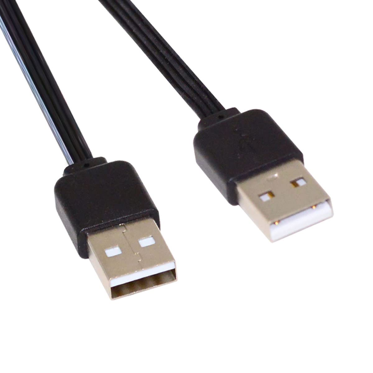 Cablecc 13cm USB 2.0 Type-A Male to Type-A Male Male Data Flat Slim FPC Cable for FPV & Disk & Phone