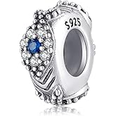 FAEFASH Sparkling Spacer Charm Rubber Stopper Spacer Bead 925 Sterling Silver Clip Charm fit Pandora Style Charm Bracelets (Sparkling Eye Spacer)
