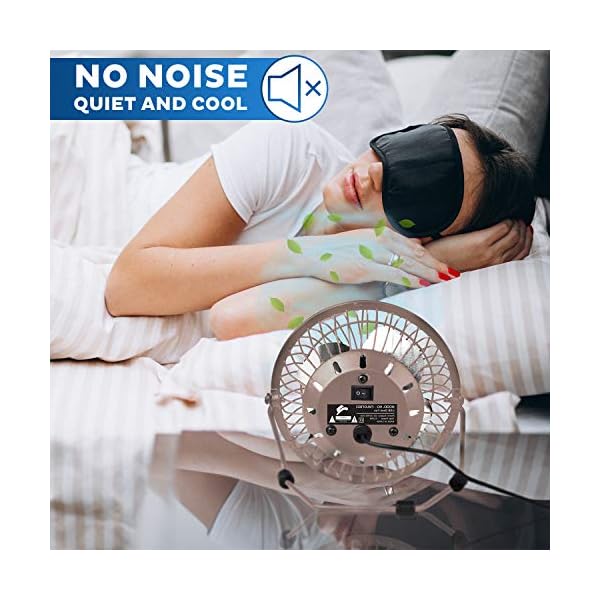 Invero® Mini USB 4-Inch Tilting Desktop Cooling Fan with Metal Shell and Aluminium Blades ideal for Home, Office…