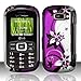 For LG Octane VN530 Rubberized HARD Protector Case Cover Purple Silver Vines