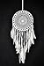 Caught Dreams Dream Catcher | All White Crochet with Swan Feathers and Beads 10.5 inches x 28 inches Long