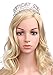 BABEYOND Crystal Rhinestone Tiara Headband Happy Birthday Girl Crown Comb Pin (Silver and Pink)