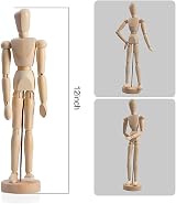 Dzxin Wooden Mannequin Body 12 Inch with 14 Joints Stand for Art Drawing view 2