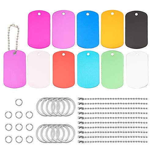 BENECREAT 20Pcs Shield Shape Colored Aluminum Stamping Blanks 2 x 1.2