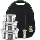 Leakproof Stainless Steel Lunchbox Set. 3 Stackable