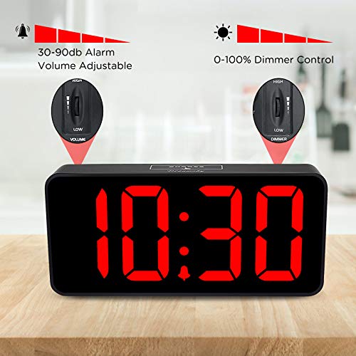 DreamSky Large Digital Alarm Clock Big Numbers for Seniors & Visually