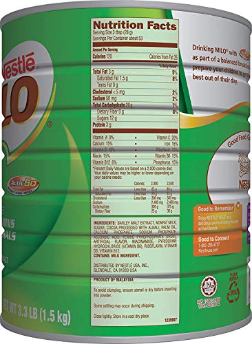 Nestle Milo Chocolate Malt Beverage Mix Jumbo 3.3 Pound Can (1.5kg) (Limited Edition)