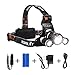 LIGHTESS LED Headlamp Rechargeable Waterproof Head Flashlight Lamp with 3 XM-L T6