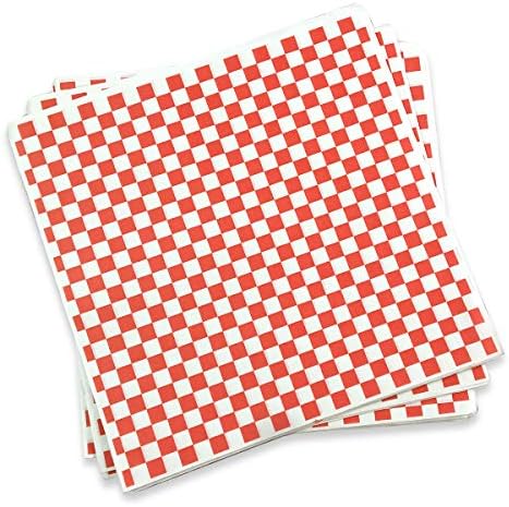 Deli Paper Sandwich Wrap, Lnawieor Checkered Food Basket Liner French Fries Burgers Waxed Papers for Barbecues Cookout Party 200 sheets