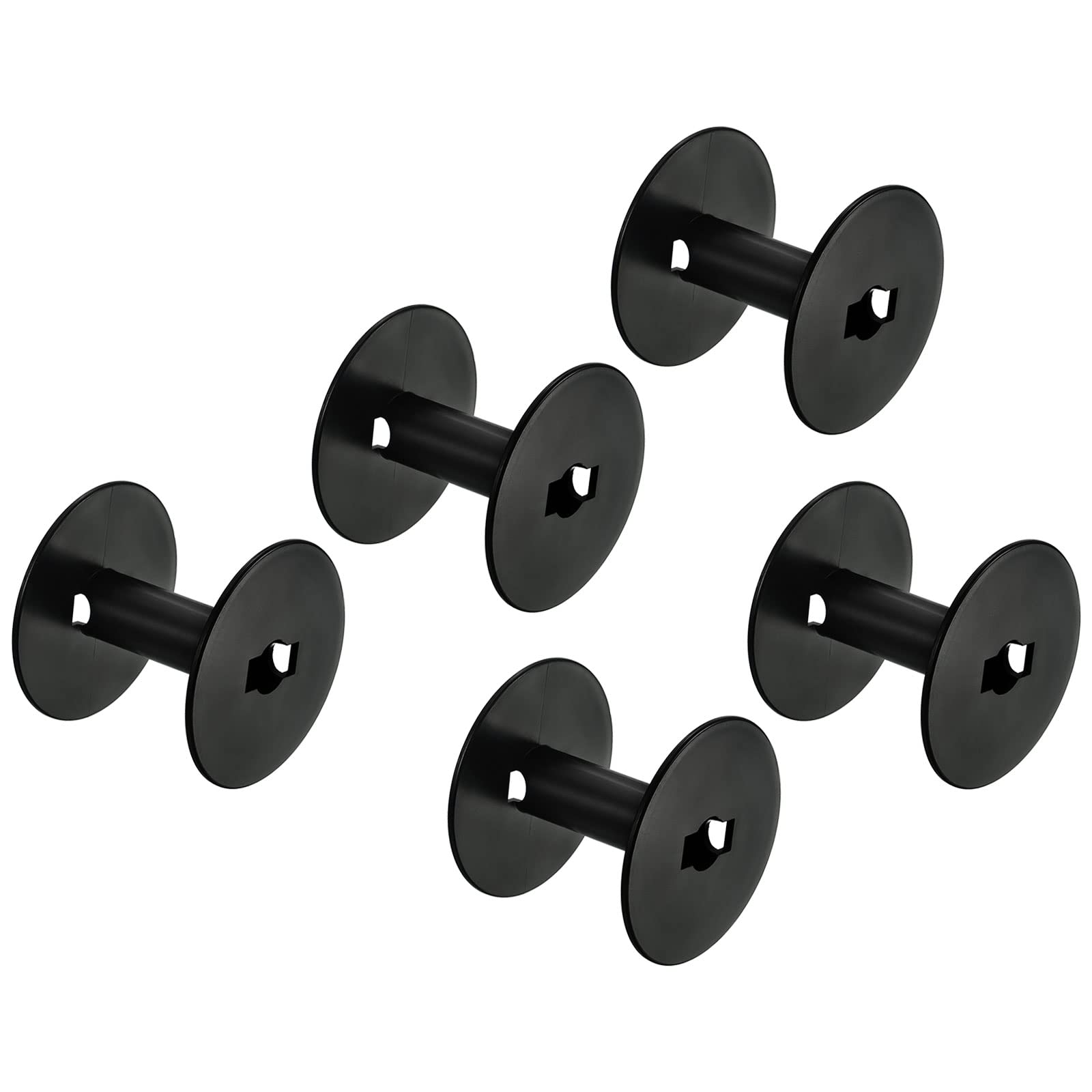 PATIKIL 3.5 Inch Floss Bobbins, 10 Pack Plastic Empty Thread Spools Wire Weaving Bobbin Chain Tape for Sewing Embroidery, Black