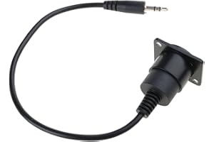 3.5mm Stereo Threaded Fixing Round Connector 1/8 Male/Female to Female Short Cable Panel Mount Headphone Adapter Stereo Headp