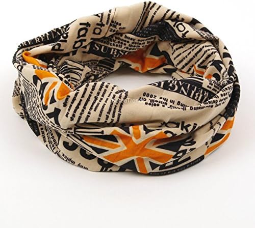 Magic Multi Scarf - Transform Scarf &amp; Hat &amp; Bandana , turn in one direction. 3 in 1 style, 2 layer (orange Union Jack)