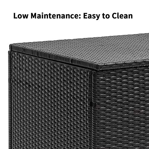Extra Large 120 Gallon Outdoor Storage Box Waterproof, Resin Rattan
