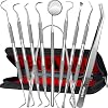 Dental Tools, 10 Pack Professional Plaque Remover Teeth Cleaning Tools Set, Stainless Steel Oral Care Hygiene Kit with…