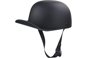 Uchoose Baseball Style Cap Motorcycle Helmets Matte Black Unisex-Adult Helmet for Adults Motorcycle Motorbike Moped Street Bike DOT Approved