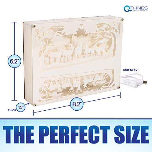 QThings Enchanted Deer Lamp: Decorative Colorful Animal Light Changes Colors, Battery Operated, On/Off Switch