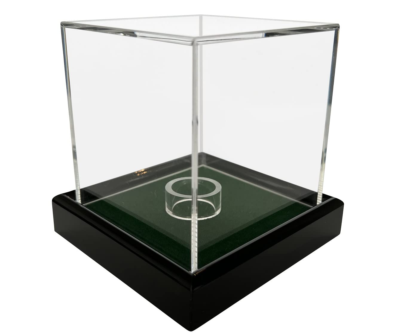 LL-Golf Universal acrylic showcase/display case in 10x10x10 cm with green velvet for a figure, model, golfball, baseball, tennis ball, snooker ball