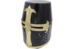 Medieval Warrior Templar Brass Crusader Helmet Knights Helmet | Wearable for Adult | Medieval Costumes | FREE STAND