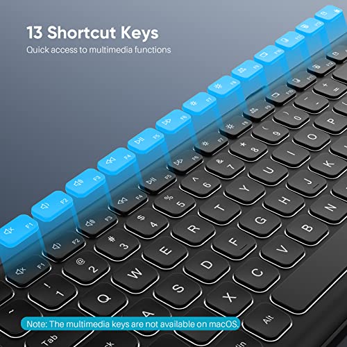 Qwecfly Wireless Keyboard, 2.4Ghz UltraSlim Rechargeable Backlit