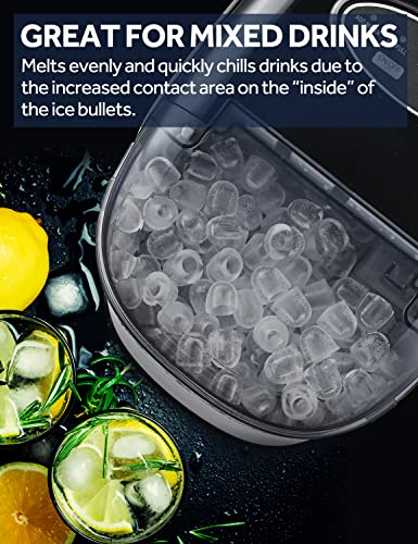 Countertop Ice Maker, FREE VILLAGE Ice Maker Machine for Countertop 9 Ice Ready in 6 Mins, 26Lbs/24H, Self-Cleaning Function, Portable Ice Maker with Ice Scoop & Basket for Home/Party/Camping (Black)