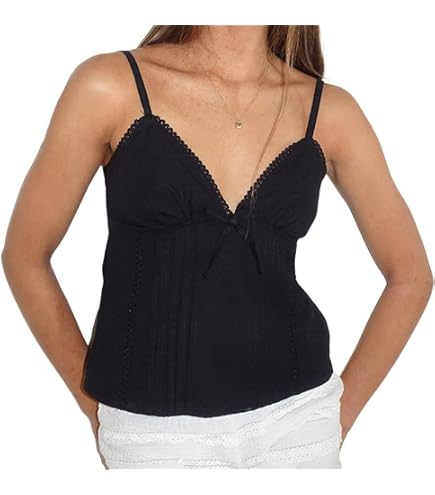 Women Leopard Print Tank Top Y2k Sexy Lace Trim Camisole Tops V