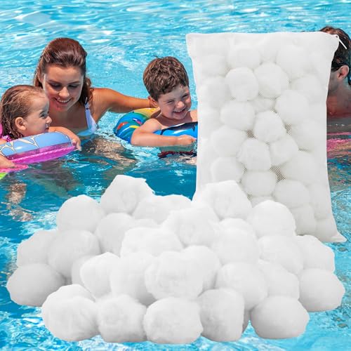 DUBUOZA Filter Balls, 1300 g Reusable Pool Filter Ball with Laundry Net, Can Replace 45 kg Sand Filtration Aquarium, Pool Filters Accessories