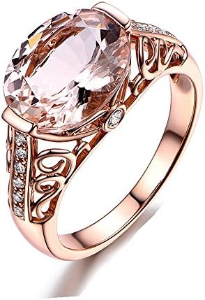New Women Jewelry Gift Gemstone Ring Rose Gold Wedding Engagement Ring (6, Rose Gold) (8, Rose Gold)