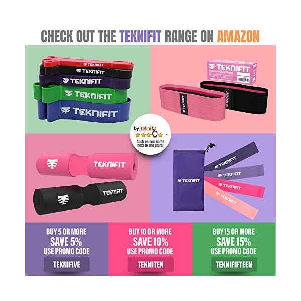Teknifit-Exercise-Band-Set-Pink-4-Resistance-Band-Levels-for-Complete-Home-Fitness-Full-Body-Workouts-Includes-Carry-Case-and-Download-Guide Teknifit Exercise Band Set Pink - 4 Resistance Band Levels for Complete Home Fitness, Full Body Workouts - Includes…