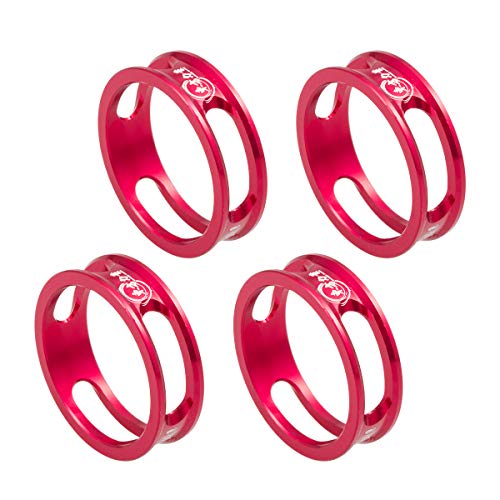EASTERN POWER Bike Headset Spacer 1-1/8" MTB Headset Spacers Road Bicycle Stem Spacers 10mm x 4, Red