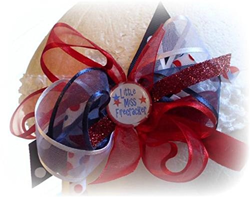 Miss Firecracker Costumes - LITTLE MISS FIRECRACKER HAIR BOW FOURTH