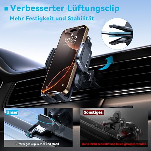 TECKNET Mobile Phone Holder for Car 2-in-1 - Car Mobile Phone Holder for Ventilation Holes & Cup Holder, Bendable Neck, 360° Rotation, One Button Release, 100% Scratch Protection for iPhone, Galaxy, All Smartphones