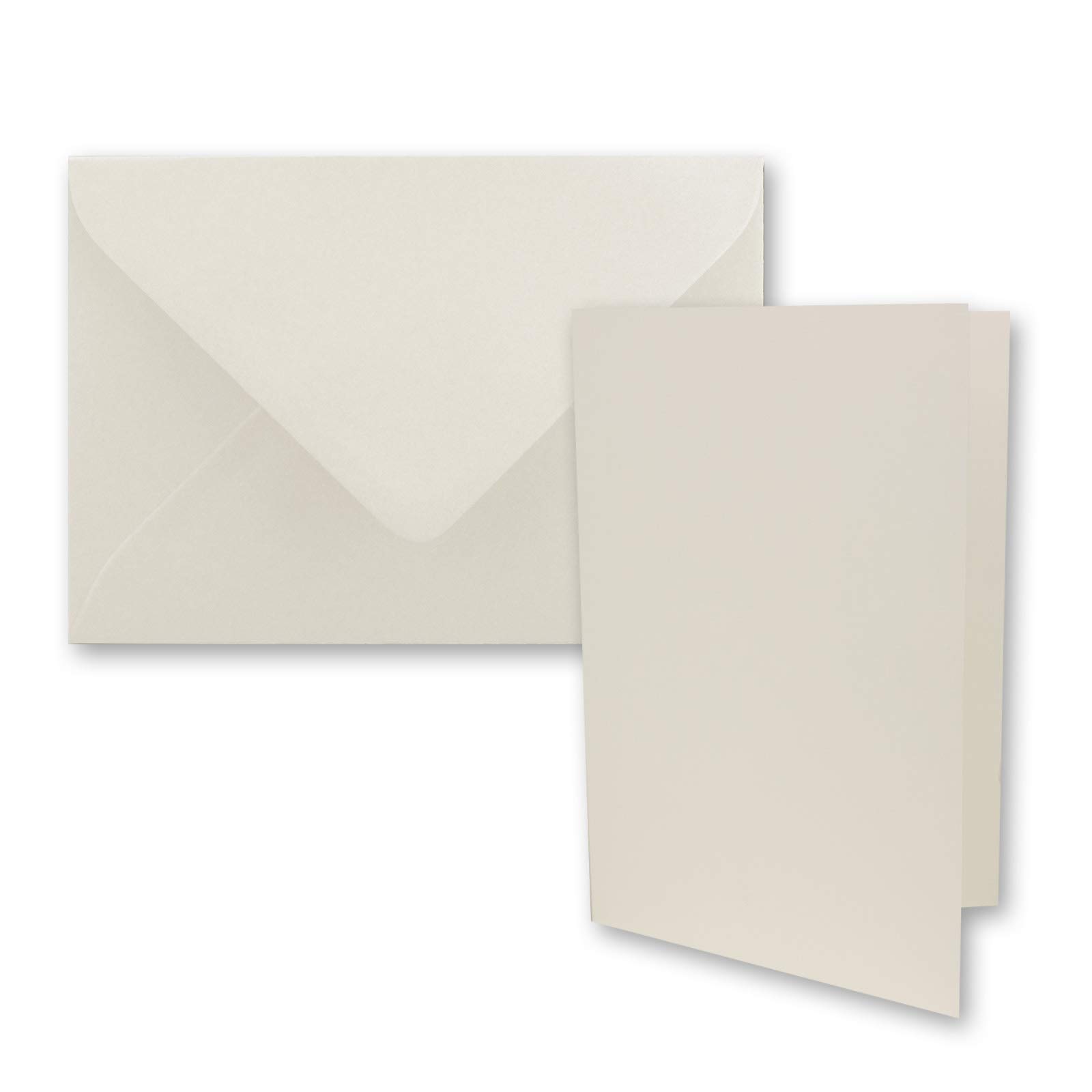 25x folding card set DIN A7-10.5 x 7.4 cm - with envelopes DIN C7 in natural white (white) - small blank double cards for self-design and printing