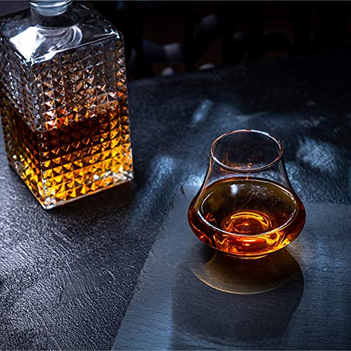 Whisky Glas & Whiskey Steine Set - 6 Handgefertigte Runde Granit Whisky Steine - Nosing Glas für Scotch, Bourbon Whisky… – Bild 7