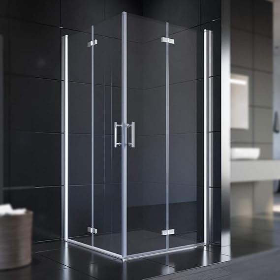 SONNI Drehfalttür Duschkabine 180° Eckeinstieg Dusche Duschabtrennung