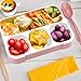 Bento Box 4 Compartments Lunch Box from eMigoo, Green and Pink, 2 Pieces